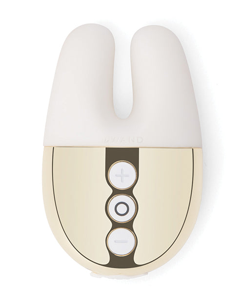 Le Wand Double Vibe Palm-Sized Rechargeable Vibrator — White Gold