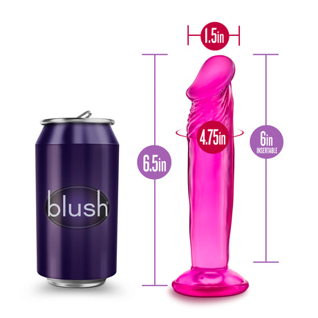 Blush B Yours Sweet n' Small 6 Inch Suction Cup Dildo, Pink - BL-14620