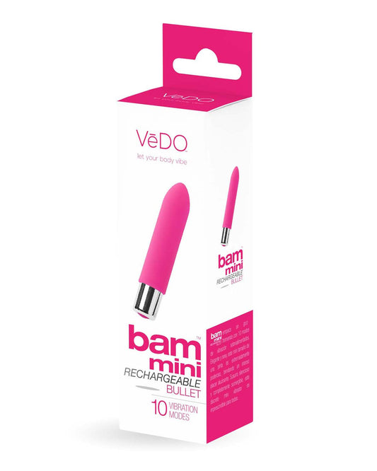VeDO Bam Mini Rechargeable Bullet Vibe, Foxy Pink - VI-P1409