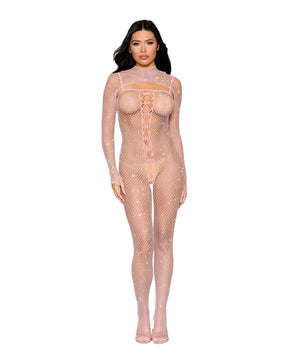 Dreamgirl Pink Bodystocking and Shrug — One Size (90–160 lbs) - DG-0509RSQTZOS