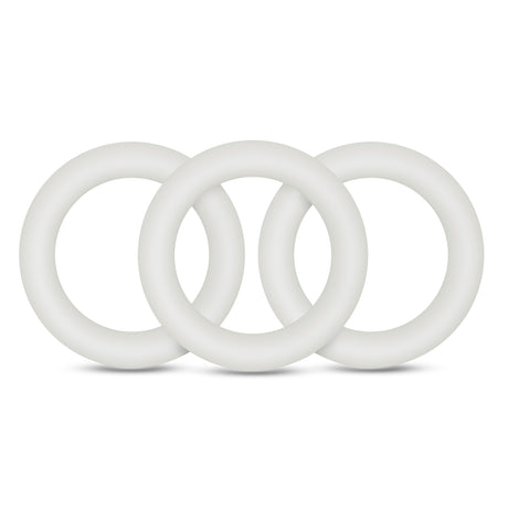 Blush Performance Pure Silicone Cock Rings — 3-Pack, Small, White - BL-70819
