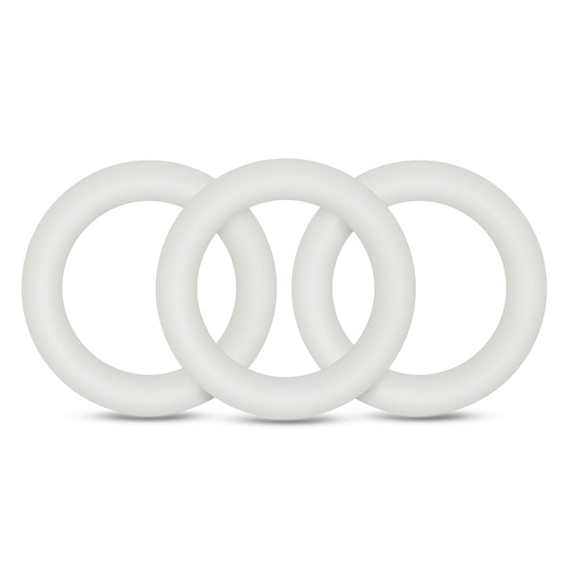 Blush Performance Pure Silicone Cock Rings — 3-Pack, Small, White - BL-70819