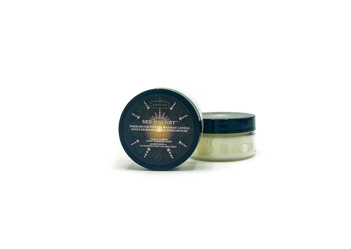 Kama Sutra Sex Magnet Pheromone Massage Candle — Vanilla Amber, 1.7 oz - KS12063