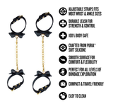 Blush Ardor Wrist & Ankle Restraint Set — Black with Bow - BL-55525