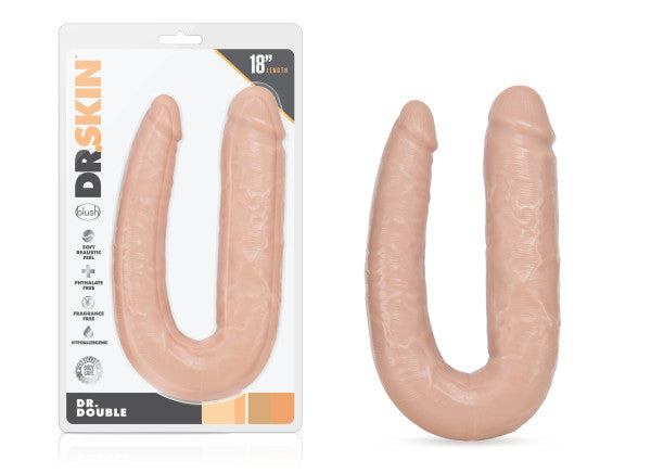 Blush Dr. Double U-Shaped Dildo, Vanilla — 6.5" Insertable - BL-35203