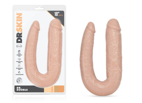 Blush Dr. Double U-Shaped Dildo, Vanilla — 6.5" Insertable - BL-35203