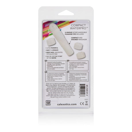 CalExotics Compact Waterproof Travel Massager with 4 Tips - White - SE2104012