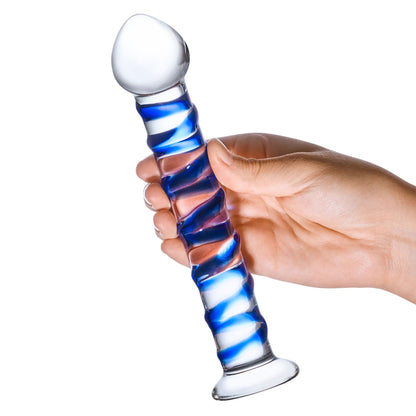 Blue Spiral Glass Dildo by Last Lixxx
