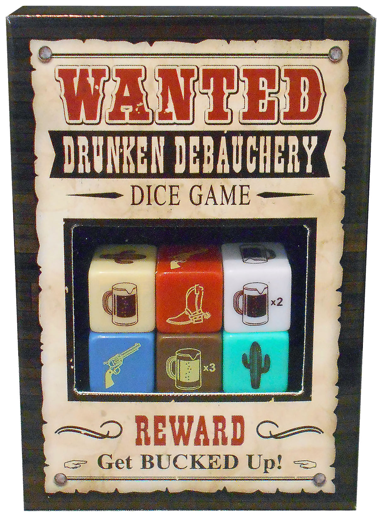 Kheper Games Wanted Debauchery Dice — 6-Piece Drinking Dice Game - KG-BGD123