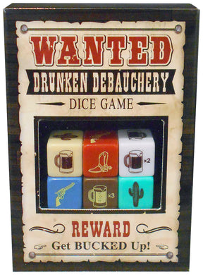 Kheper Games Wanted Debauchery Dice — 6-Piece Drinking Dice Game - KG-BGD123