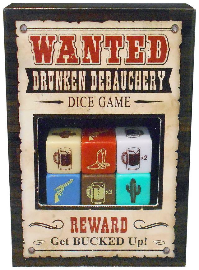 Kheper Games Wanted Debauchery Dice — 6-Piece Drinking Dice Game - KG-BGD123