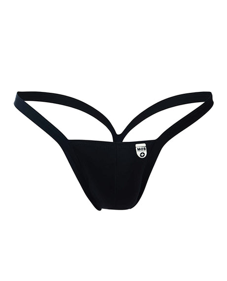 Male Basics Y Buns Thong Black SM by MaleBasics