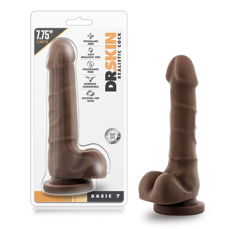 Blush Dr. Skin Realistic Dildo, 7.75-inch — Chocolate - BL-58116