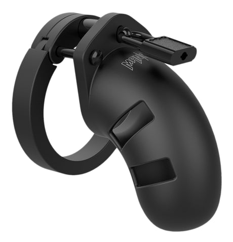 Mancage Silicone Chastity Cock Cage — Small, Black - 7423522514580