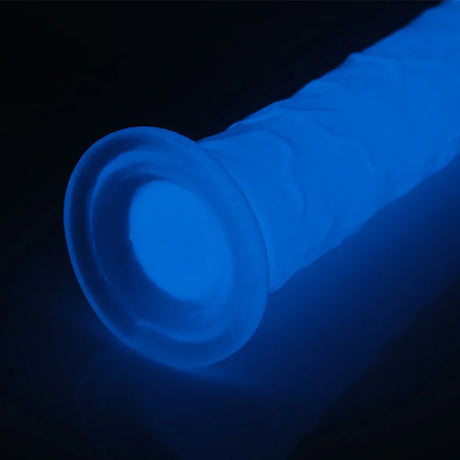 Glow-in-the-Dark Periwinkle Peen Dildo 8.5"