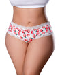 Sweet Treats Crotchless Boy Short w/Wicked Sensual Care Peach Lube - White QN by Exposed