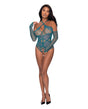 Seamless Long Sleeve Teddy Turquoise O/S by Exposed