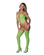 Seamless Strappy Body Stocking - Neon Green O/S by Exposed