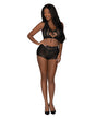 Modern Romance Tie Front Halter & Tap Pant Black L/XL by Exposed