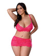 Get It Girl Lace Bra w/Skirt & Thong - Pink QN by Exposed