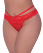 Ooh La Lace Peek-a-Boo Cheeky Panty Red QN by Exposed