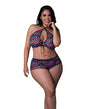 Hazy Dayz Gummy Bear Blacklight Reflective Halter Top & Short 2 pc Set - Multi QN by Exposed