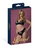 Rush Lace & Mesh Bra & Panty 2 pc Set - Black L/XL by Exposed