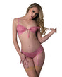 Wisteria Mist Bralette & Panty w/Removable Garters - Pink L/XL by Exposed