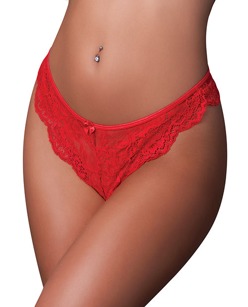 Sugar High Split Crotch Panty - Red L/XL by Exposed