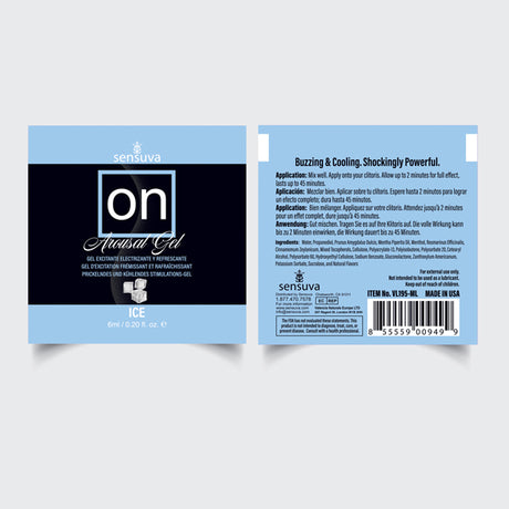Sensuva On Ice Arousal Gel — 6ml Single-Use Packet - SEN-VL195-ML