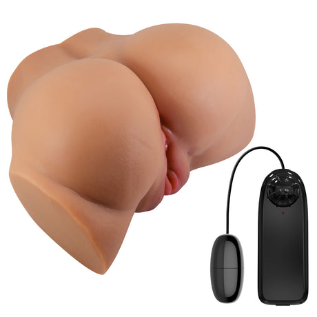 Pretty Love Emilia Double-Entry Anal Vibrator Masturbator, Tan - BM-009245Z-1
