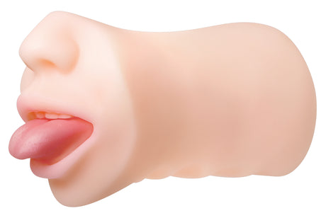 Evolved Novelties Real Mouth Stroker — 6.5 in Open-Ended TPE Stroker - ZE-MS-0410-2
