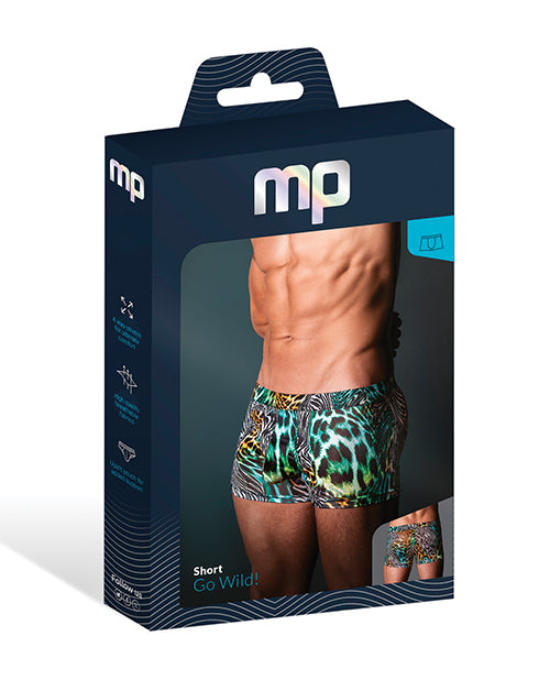 Go Wild Uplift Mini Short - Animal Multi XL by Male Power