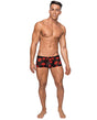 Kiss Me Stretch Mesh Mini Short Blk/Rd XL by Male Power