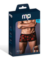 Male Power Stretch Mesh Mini Short — XL, Black/Red