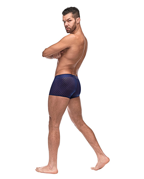 Male Power Diamond Mesh Mini Short — Blue, Large
