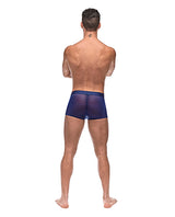 Male Power Diamond Mesh Mini Short — Blue, Large