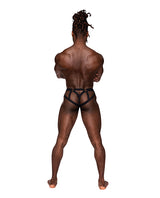 Male Power Galactic Strappy Ring Jock — Sheer Poly Spandex S/M