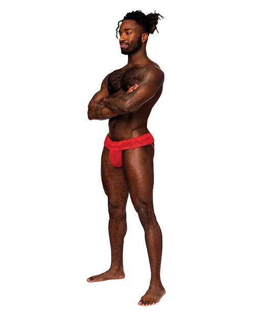Sassy Lace Skirt Jock Red L/XL by Male Power