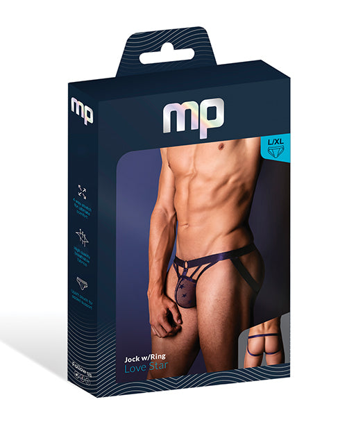 Male Power Love Star Low-Cut Jock with Ring — Purple L/XL