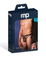 Love Star Thong w/Ring - Black L/XL by Male Power