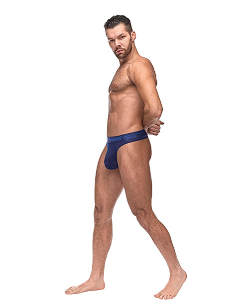 Male Power Diamond Mesh Bong Thong S/M Navy