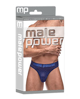 Male Power Diamond Mesh Bong Thong S/M Navy