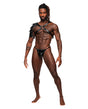 Aquarius PU Leather Chest Harness w/Half Sleeve Black O/S by Male Power