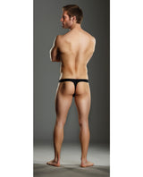 Male Power Rip-Off Thong with Studs — Black S/M