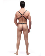 Male Power Rip Off Harness Set — Black, One Size (Waist 8–40)