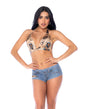 Bohemian Mystique Halter Top w/Booty Short Panty 2 pc Set - Multi-Color L/XL by Mapale