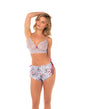 Lace Bralette w/Satin Floral Shorts - Silver Bloom L/XL by Mapale