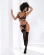 Floral Lace Strappy Bra & Open Back Panty Black L/XL by Mapale