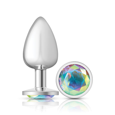 Viben Cheeky Charms Large Silver Teardrop Anal Plug with Iridescent Gem - VB-CC9116